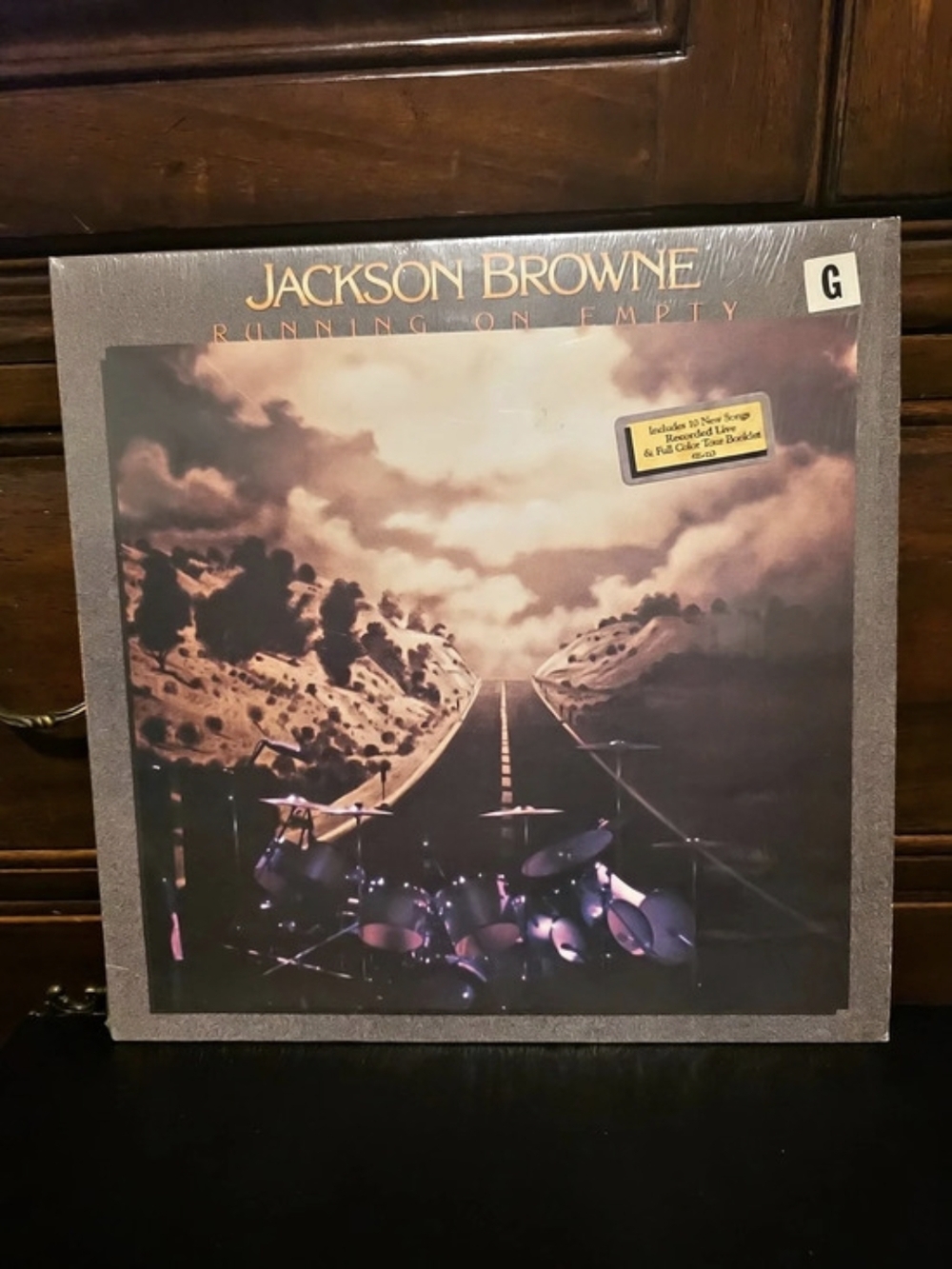 Asylum Records Running on Empty Vinyl Record Album Brown & Black